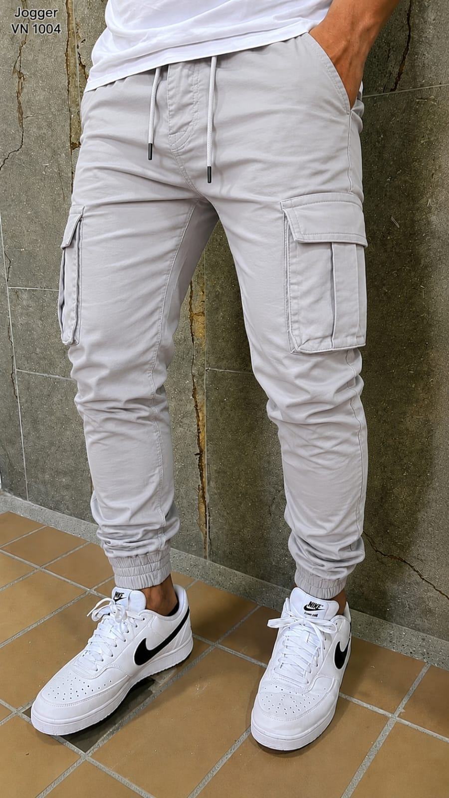 Light Grey Cargo Joggers - VN 1006
